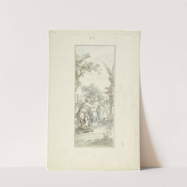 Ontwerp voor een zaalstuk; Amaryllis herkent Myrtillo by Dionys van Nijmegen