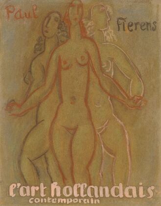 Ontwerp voor Paul Fierens ‘l’Art Hollandais contemporain’; drie naakte vrouwen