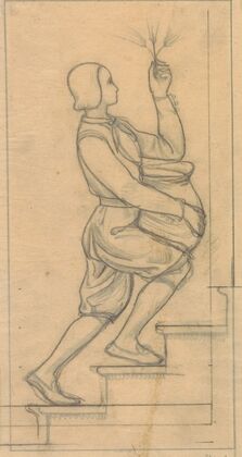 Ontwerp voor wandschildering in de Beurs van Berlage; scène uit de legende van het vrouwtje van Stavoren