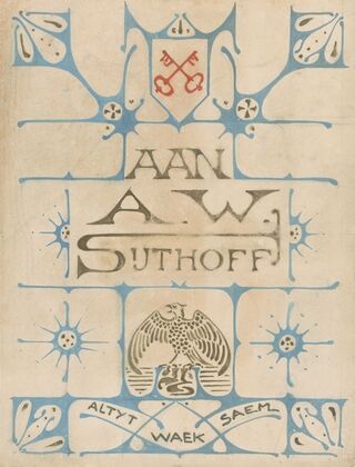 Opdrachtblad voor een album voor A.W. Sijthoff