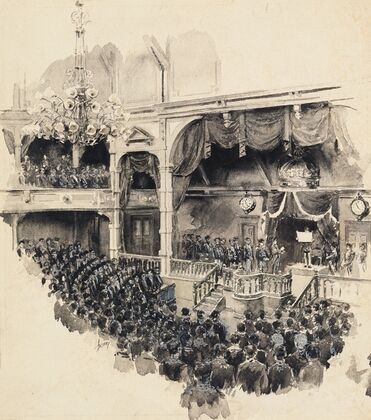 Opening Scene Of Japanese Parliament (1890)