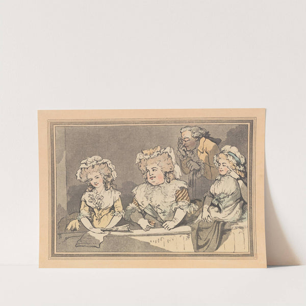 Opera box with three women, one man (1785) by Thomas Rowlandson