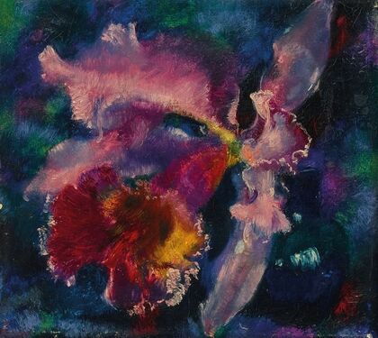 Orchidee auf blauem Grund (1927)