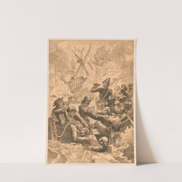 Orient. The naval battle of Abukir 1798 Die seeschlacht bei Abukir. (1860) by Francis Rixinger