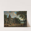 Oriental Merchants outside a castle by Mathijs Schoevaerdts