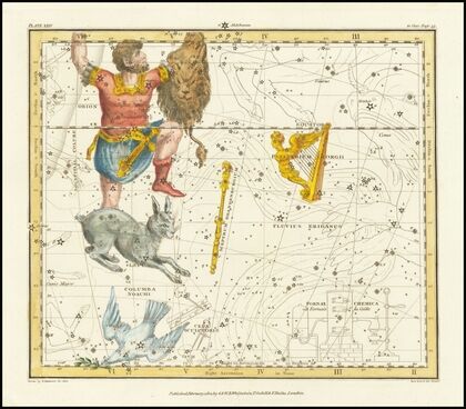 Orion, Psaltriem Georgii, Sceptrum Brandenburgium, Lepus and Columba Noachi (1822) — size preview