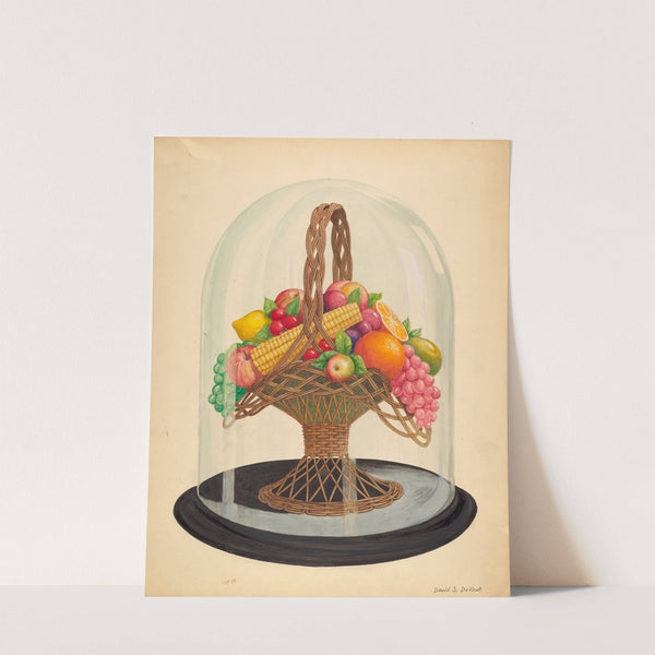 Ornament, Wax Fruit under Glass Globe by David S. De Vault