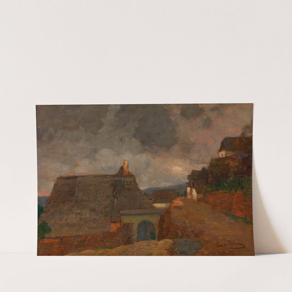 Ortschaft bei trübem Wetter (Weißenkirchen) (ca. 1909–1910) by Tina Blau