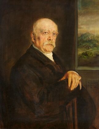 Otto von Bismarck in Halbfigur vor Landschaftsausschnitt (1891)