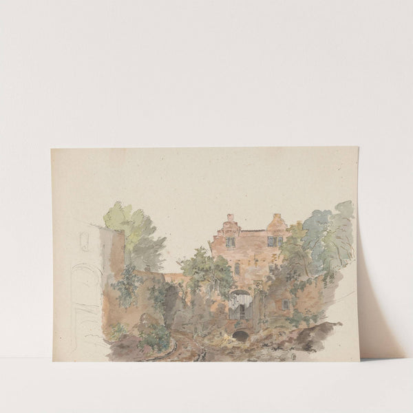 Oude huizen op een stadswal by Bruno van Straaten