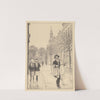 Oude man met stok op een straat by Willem Pothast