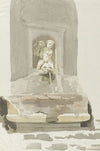 Oude sarcofaag als fontein in Messina