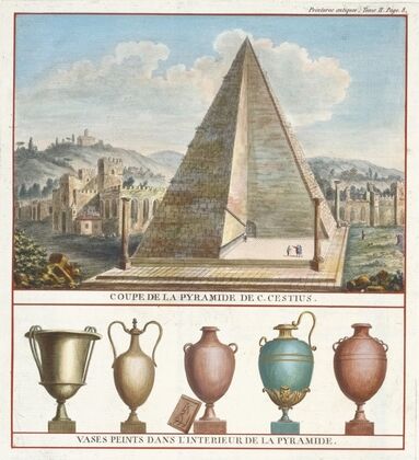 oupe de la pyramide de C. Cestius. Vases peints dans l’interieur de la pyramide. (1783) — size preview
