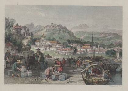 Loading tea-junks at Tseen-tang (1840)