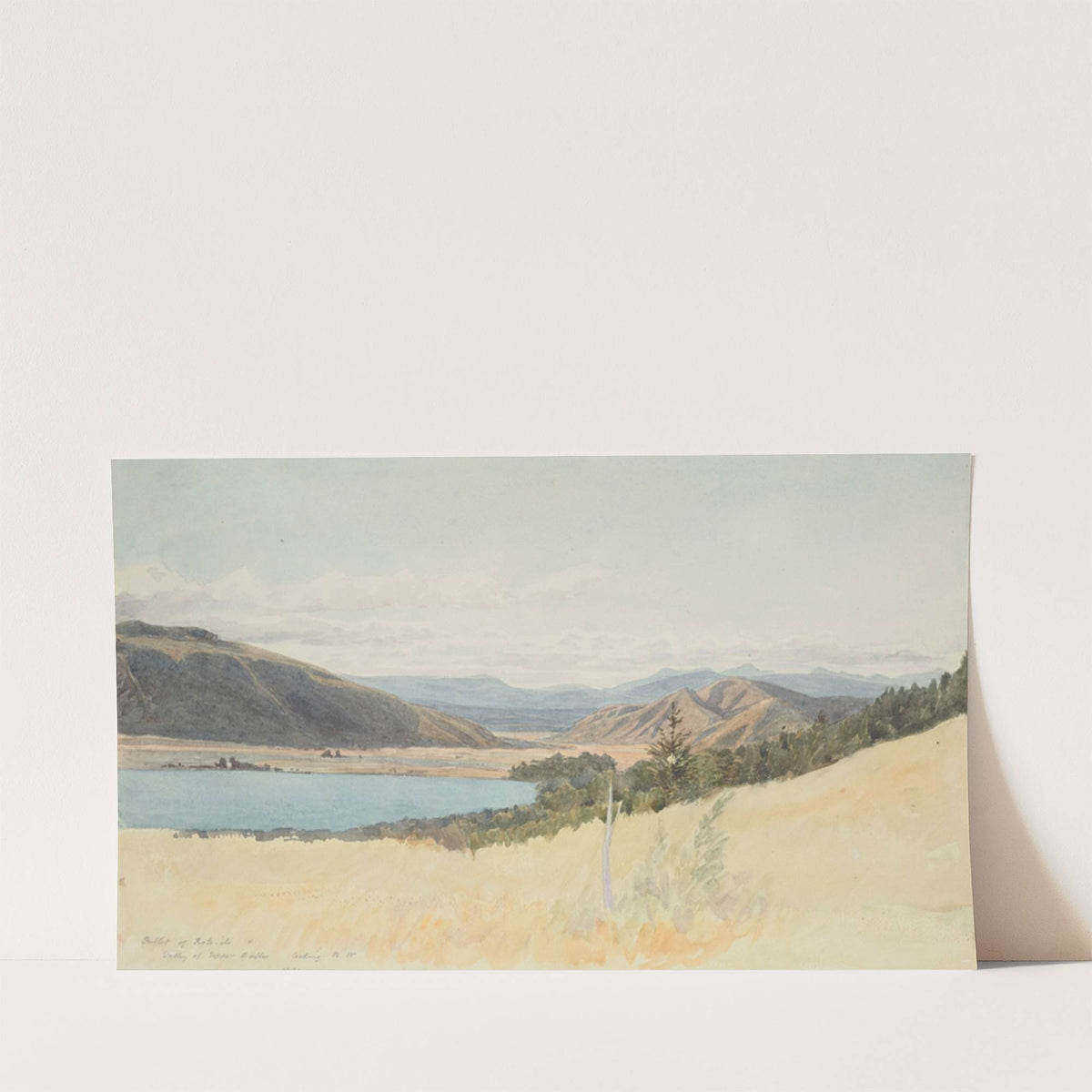 Outlet of Rotoiti and Valley of the Upper Buller looking N.W. (1863) by James Crowe Richmond