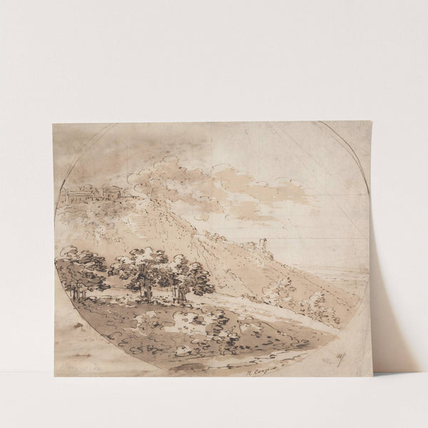 Oval Hilly Landscape by Richard Cooper the Elder