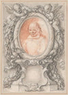 Oval Portrait of a Man in an Elaborate Frame with a Cartouche