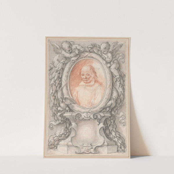 Oval Portrait of a Man in an Elaborate Frame with a Cartouche by Antonino Grano