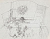 Overhead view of courtroom for the Patty Hearst trial, San Francisco, California