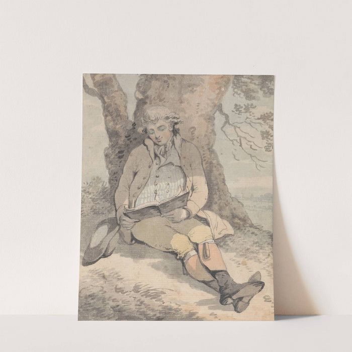 P. Wilkinson Esq. Sitting Under the Shade of an Oak Learning to Whistle by Samuel Alken