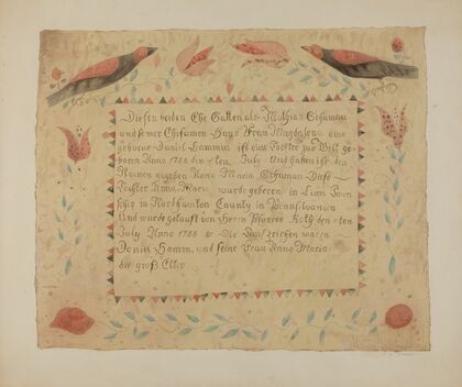 Pa. German Birth Certificate