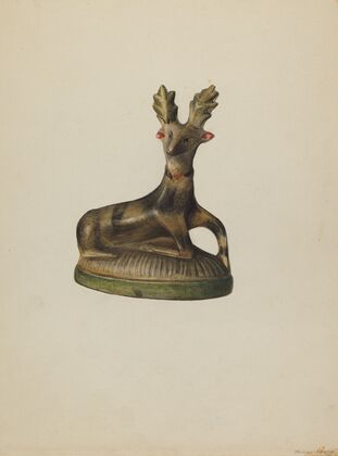 Pa. German Chalkware Deer