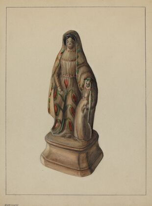 Pa. German Chalkware Mother and Child