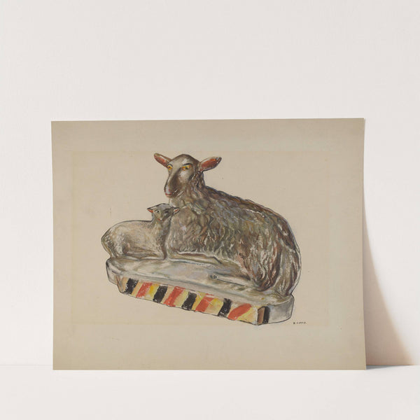 Pa. German Chalkware Sheep by Dorothy Harris