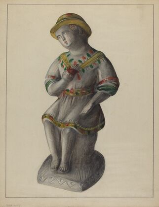 Pa. German Chalkware Shepherd Boy