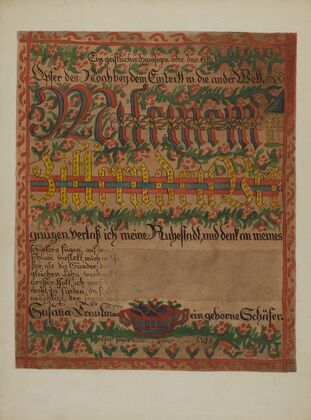 Pa. German Death Certificate