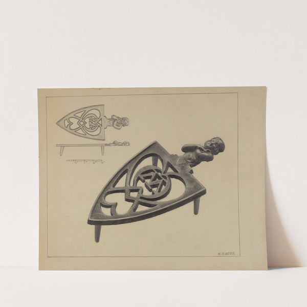 Pa. German Flat-iron Holder by Herman Bader