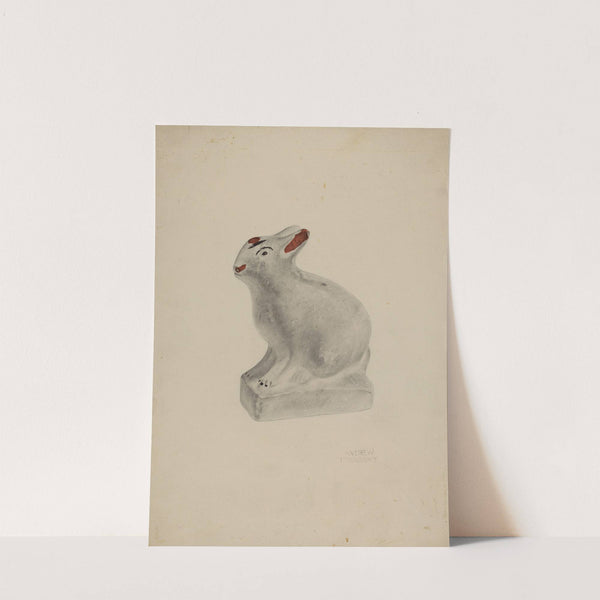 Pa. German Seated Chalkware Rabbit by Andrew Topolosky