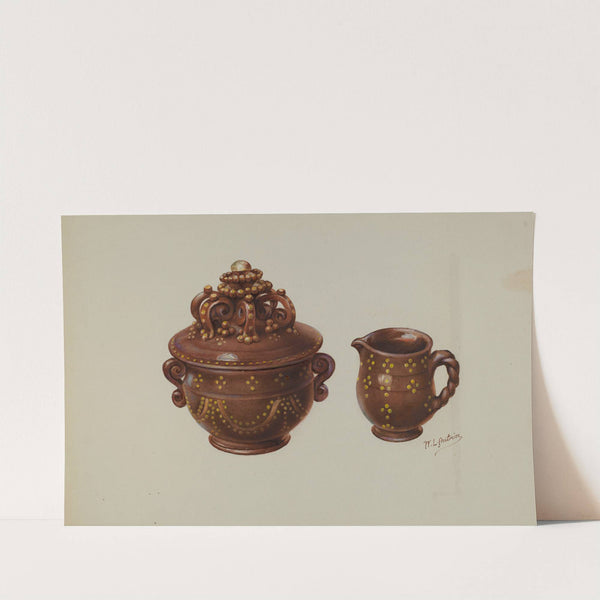 Pa. German Sugar Bowl and Creamer by William L. Antrim