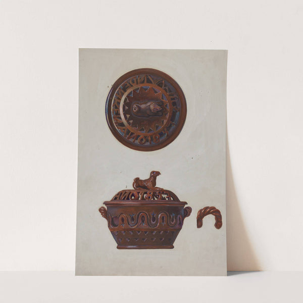 Pa. German Tobacco Bowl w- Lid by Albert Levone