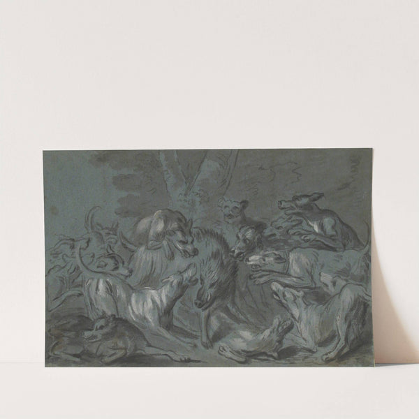 Pack of Dogs Attacking a Wild Boar by Circle of Jean-Baptiste Oudry