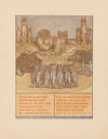 Pack of wolves in front of a reclining lion (Nobel) and lioness (Gentel) (1910)