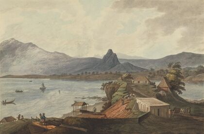 Padre’s Rock and Sugar Loaf Mountain from Bencooler, Sumatra, 1799