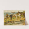 Paesaggio Con Cavalli  by Giovanni Fattori