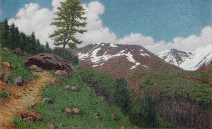 Paesaggio con larici