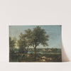 Paesaggio fluviale con pastore e gregge by Giovanni Battista Cimaroli