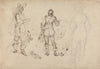 Page of Sketches of Cavaliers, Horse’s Head, and Plumes