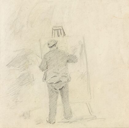 Painter at Easel, probably Frits Thaulow