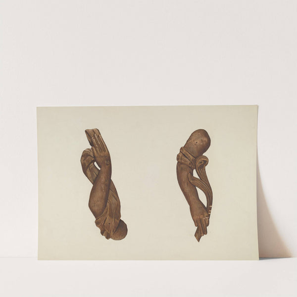 Pair of Carved Wooden Arms by John Davis