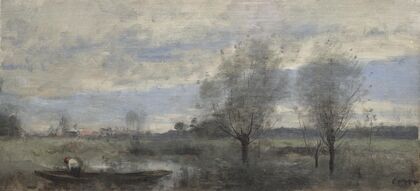 Palluel, Boater in the Marshes  (1871)