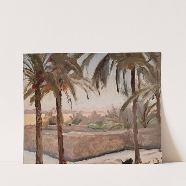 Palm trees against the pyramids. From the journey to Egypt (1903) by Jan Ciągliński