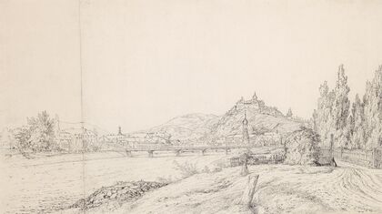 Panoramaansicht von Graz mit der Radetzkybrücke