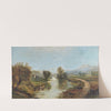 Panoramic Landscape with Farms, River, Cows and Mountains (1872) by Edmund Darch Lewis