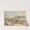 Parade with lion in cage on wagon, circus tent in background (1891) by Calvert Litho. Co