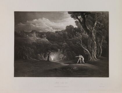 Paradise-with the Approach of the Archangel Raphael (Book 5, Line 308) (1824–1827)