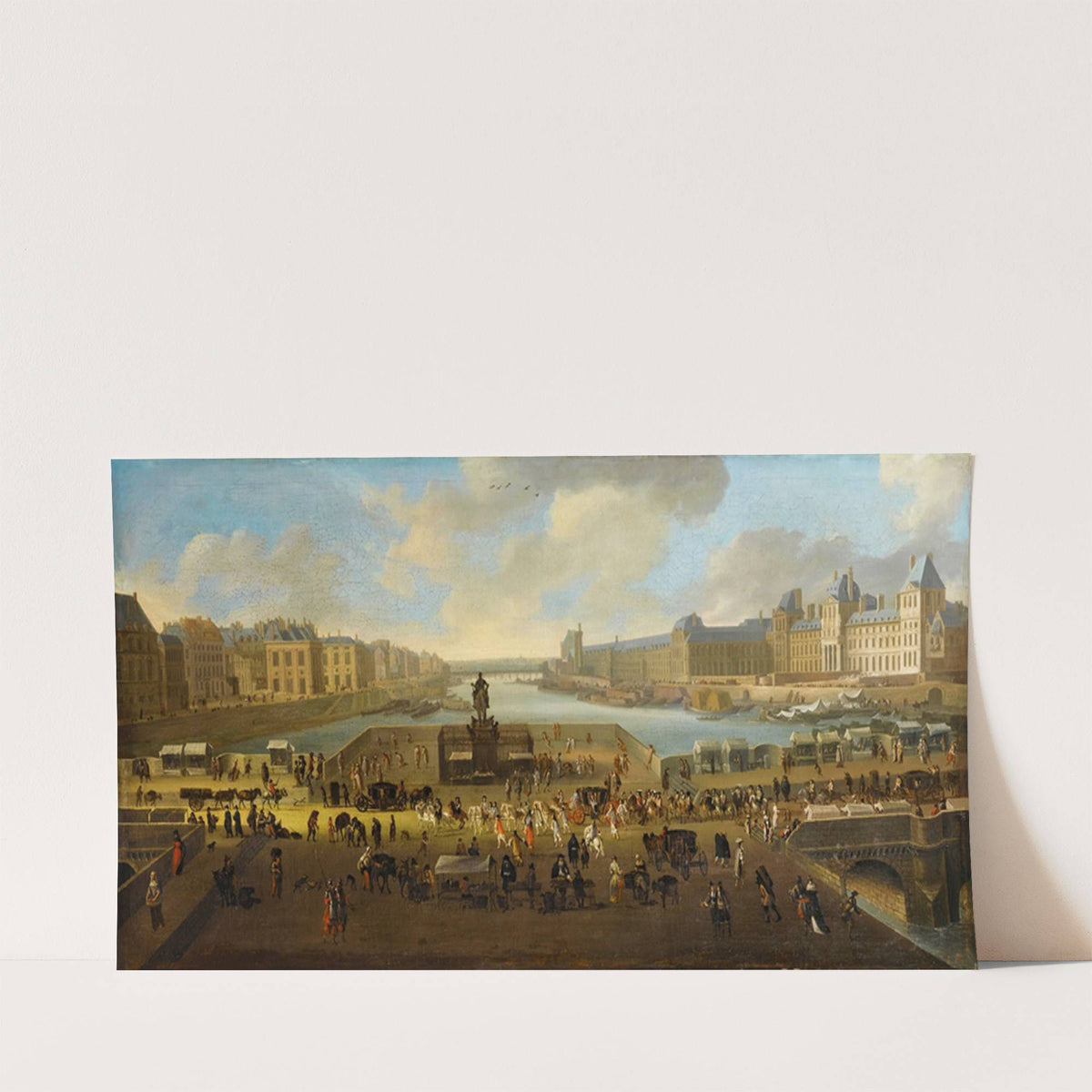 Paris; A View Of The Pont Neuf With Royal Parade by Jean Baptiste Martin